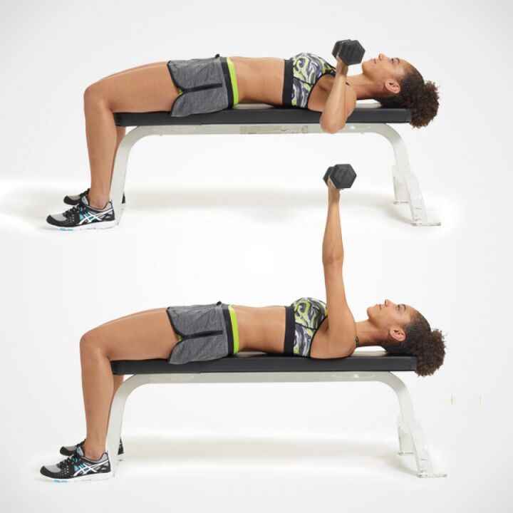 dumbbell bench press para sa pagpapalaki ng dibdib